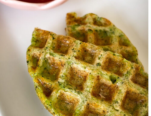 Broccoli & Cheese Waffles | Green Waffles
