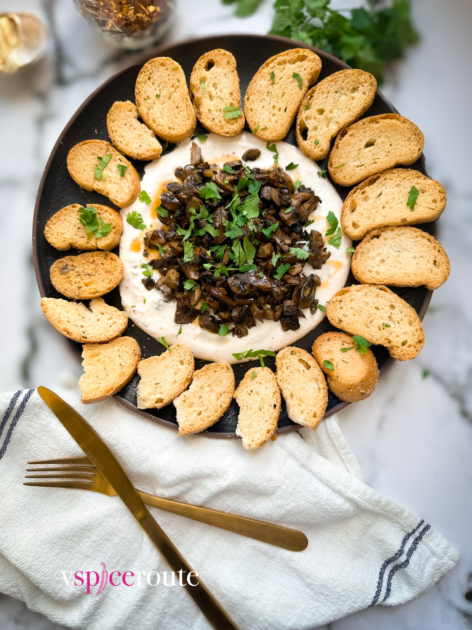 Whipped Feta Dip with Roasted Mushrooms