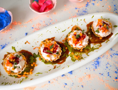 Colorful Dahi Boondi Baskets | Dahi Boondi Canapes