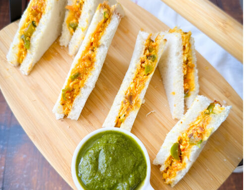 High Protein Paneer Bhurji Sandwich Recipe | Easy Indian Tea-Time Snack & Party Appetizer